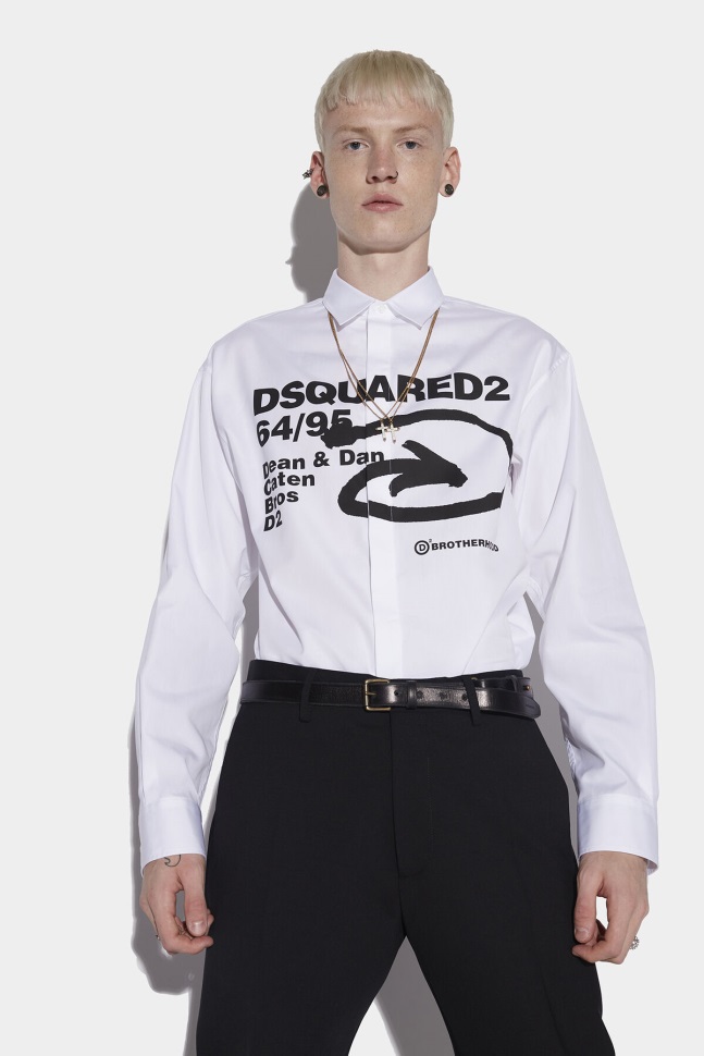 dsquared2_iconic_64_95_arrow_drop_shirt.jpg Dsquared2 Iconic 64/95 Arrow Drop Shirt - Image 1