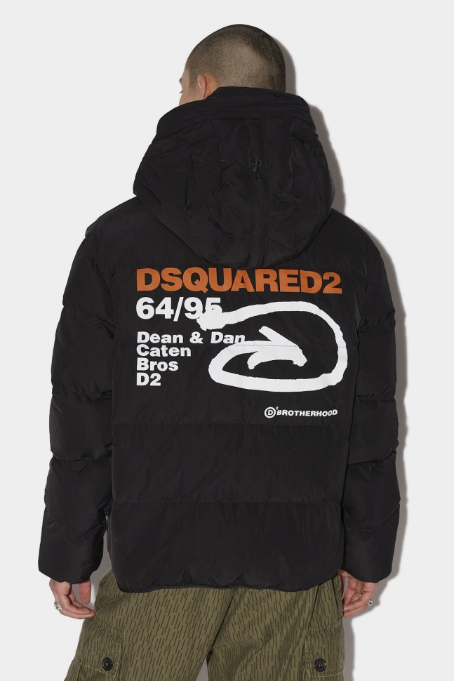 dsquared2_iconic_64_95_arrow_puffer_jacket_yellow_black.jpg Dsquared2 Iconic 64/95 Arrow Puffer Jacket YELLOW/BLACK - Image 1
