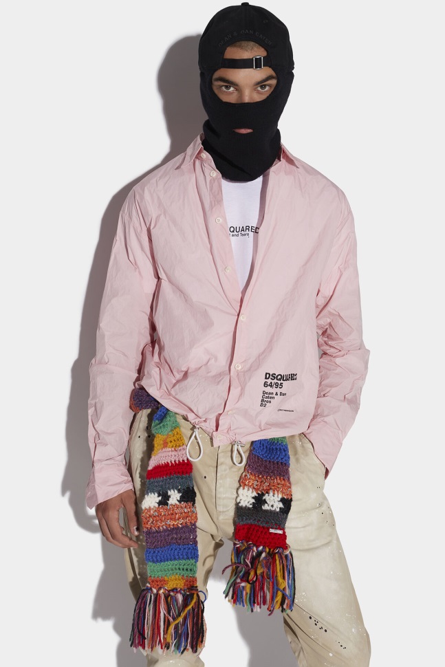 dsquared2_iconic_64_95_drawstring_shirt.jpg Dsquared2 Iconic 64/95 Drawstring Shirt - Image 1