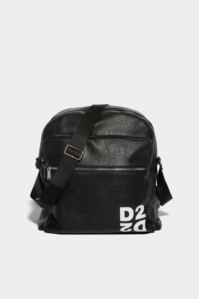 dsquared2_iconic_70s_sport_bag_black_d2_black.jpg Dsquared2 Iconic 70's Sport Bag BLACK D2 BLACK - Image 1