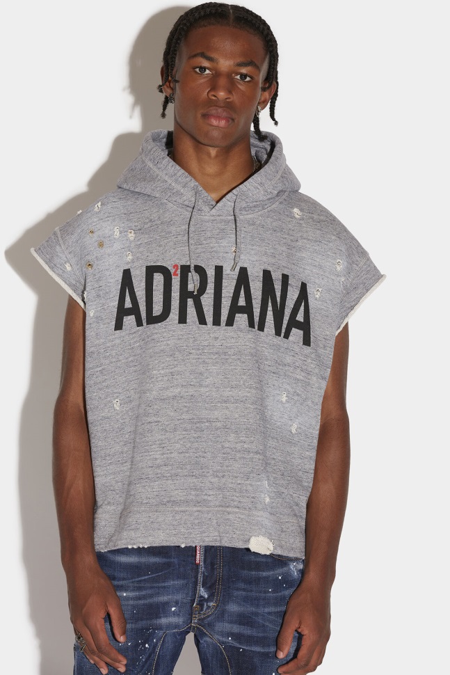 dsquared2_iconic_adriana_short_sleeve_hoodie.jpg Dsquared2 Iconic Adriana Short Sleeve Hoodie - Image 1