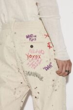 Dsquared2 Iconic Aviator Trousers D2 IVORY - Image 4