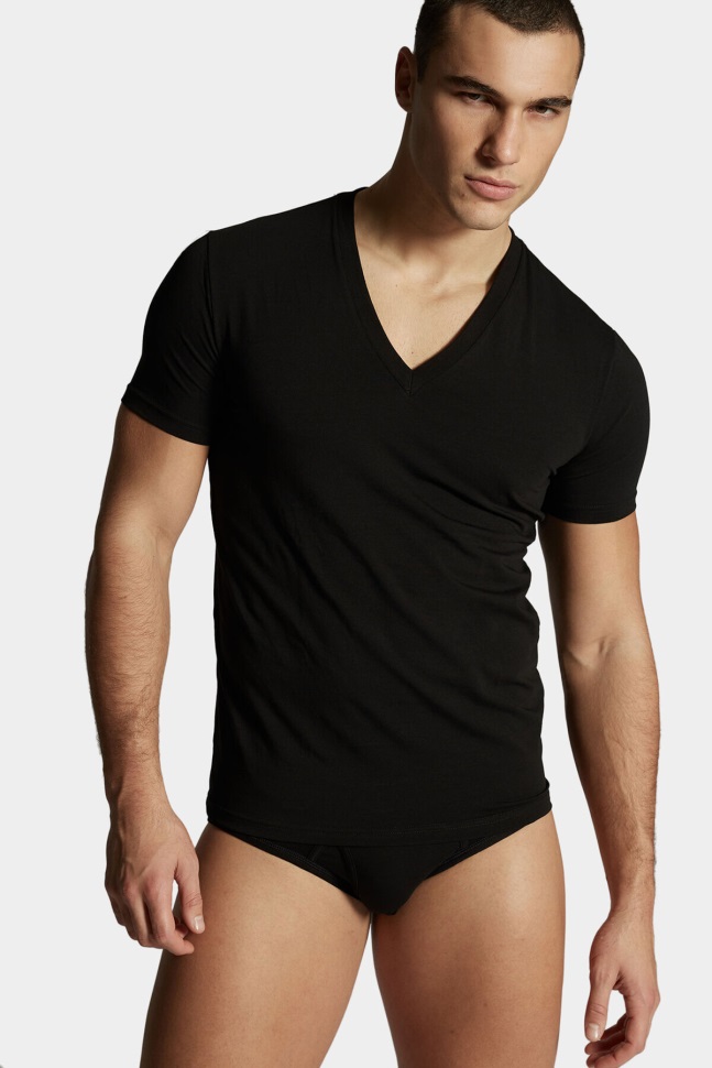 dsquared2_iconic_basic_t_shirt_twin_pack_black_d2_black.jpg Dsquared2 Iconic Basic T-Shirt Twin Pack BLACK D2 BLACK - Image 1