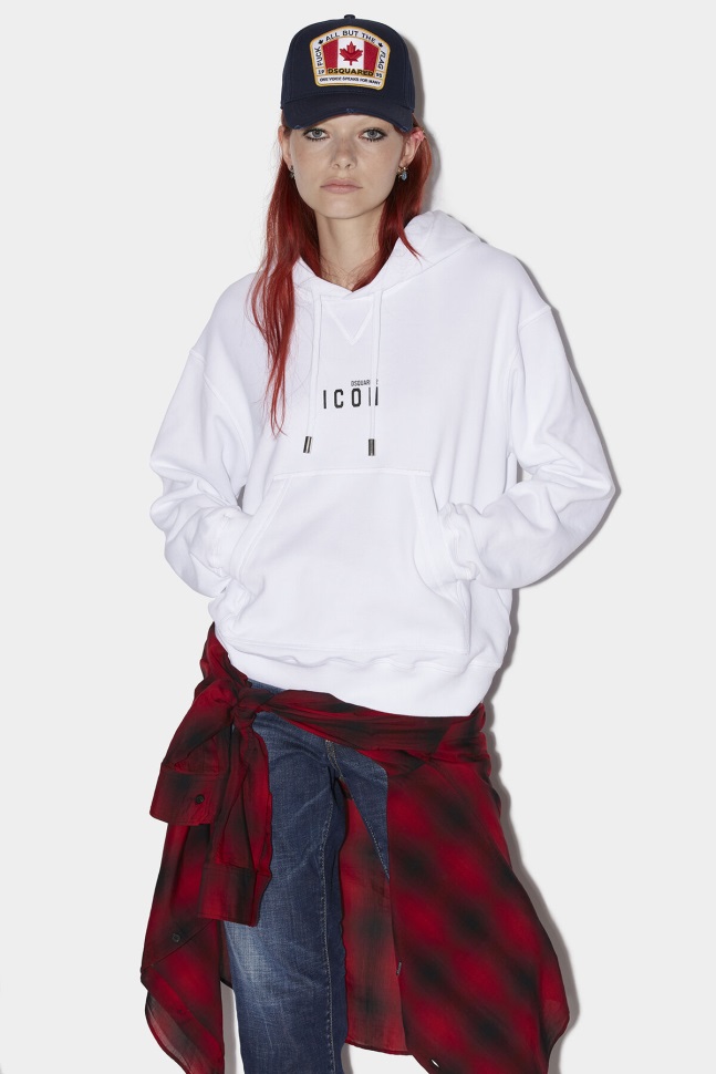 dsquared2_iconic_be_icon_sweatshirt_white_red.jpg Dsquared2 Iconic Be Icon Sweatshirt WHITE/RED - Image 1