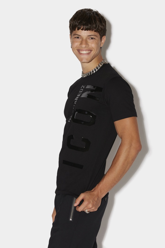 dsquared2_iconic_be_icon_t_shirt_black.jpg Dsquared2 Iconic Be Icon T-Shirt BLACK - Image 1