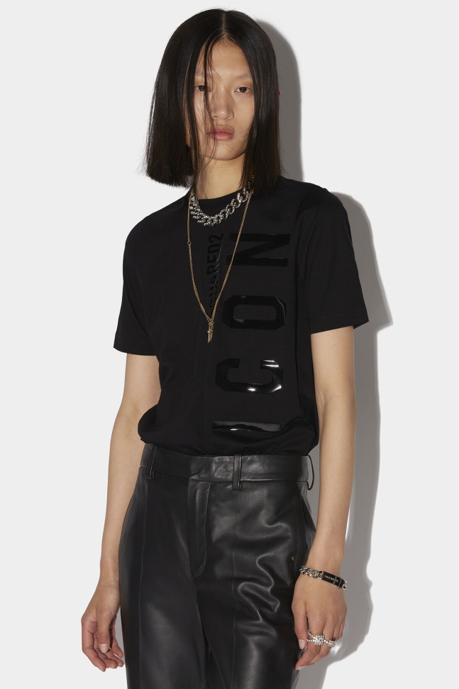 dsquared2_iconic_be_icon_t_shirt_black_d2.jpg Dsquared2 Iconic Be Icon T-Shirt BLACK D2 - Image 1
