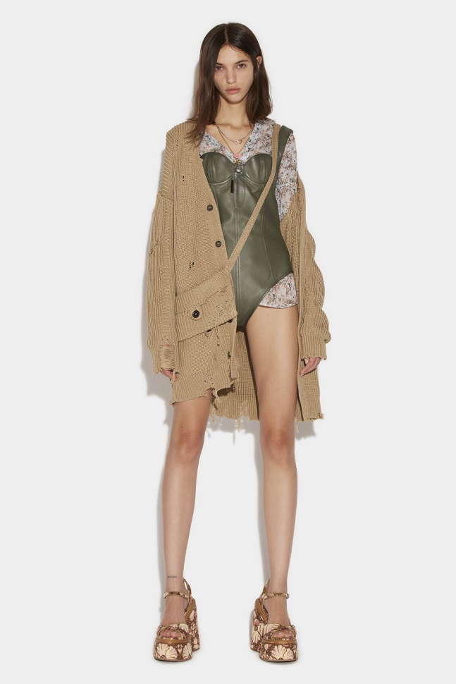 dsquared2_iconic_beige_distressed_cardigan_d2.jpg Dsquared2 Iconic BEIGE Distressed Cardigan D2 - Image 1
