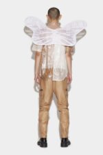 Dsquared2 Iconic BEIGE Scruffed Leather Combat Trousers D2 - Image 2