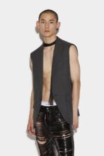 Dsquared2 Iconic Berlin Long Vest ANTRACITE/BROWN