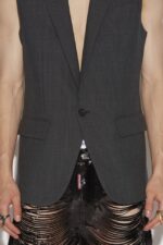 Dsquared2 Iconic Berlin Long Vest ANTRACITE/BROWN - Image 4