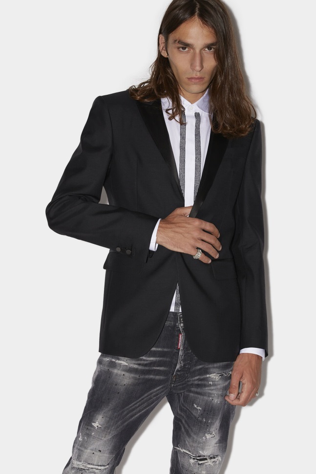 dsquared2_iconic_berlin_one_button_blazer_black_d2.jpg Dsquared2 Iconic Berlin One Button Blazer BLACK D2 - Image 1