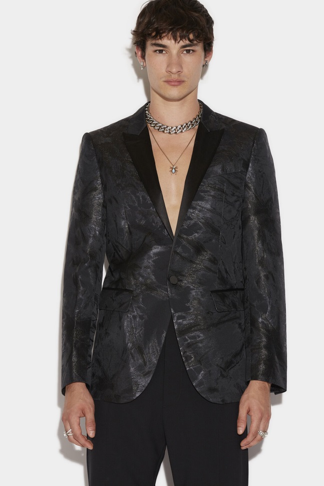 dsquared2_iconic_berlin_one_button_blazer_black_d2_black.jpg Dsquared2 Iconic Berlin One Button Blazer BLACK D2 BLACK - Image 1