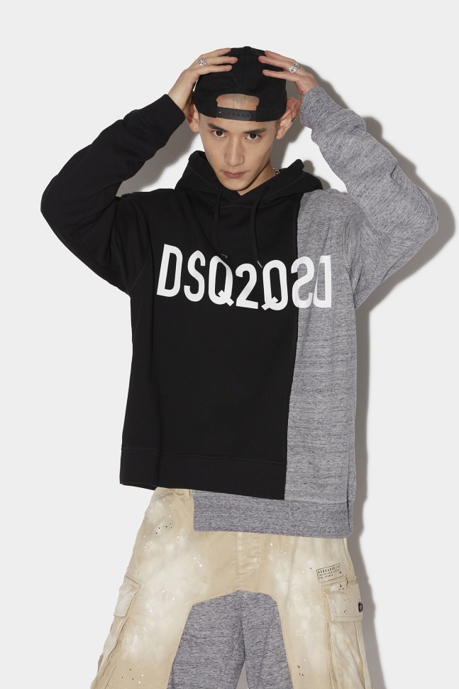 dsquared2_iconic_bichrome_hoodie.jpg Dsquared2 Iconic Bichrome Hoodie - Image 1