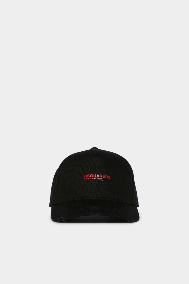 dsquared2_iconic_black_baseball_cap_d2.jpg Dsquared2 Iconic BLACK Baseball Cap D2 - Image 1