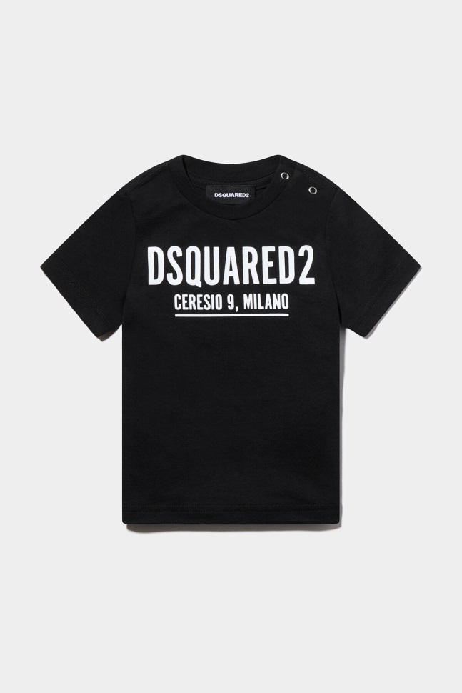 dsquared2_iconic_black_d2_kids_t_shirt.jpg Dsquared2 Iconic BLACK D2 Kids T-Shirt - Image 1