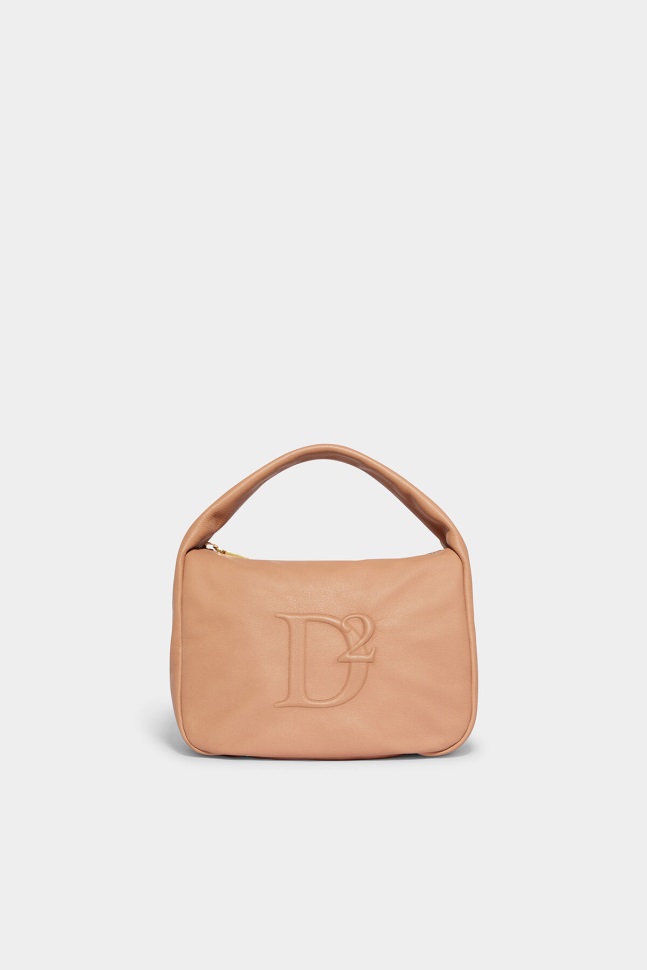 dsquared2_iconic_black_d2_statement_soft_hobo_bag.jpg Dsquared2 Iconic BLACK D2 Statement Soft Hobo Bag - Image 1