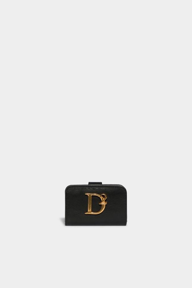 dsquared2_iconic_black_d2_statement_wallet.jpg Dsquared2 Iconic BLACK D2 Statement Wallet - Image 1