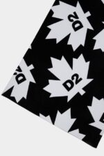 Dsquared2 Iconic BLACK/FANTASY Leaf Towel D2 BLACK - Image 3