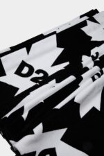 Dsquared2 Iconic BLACK/FANTASY Leaf Towel D2 BLACK - Image 4