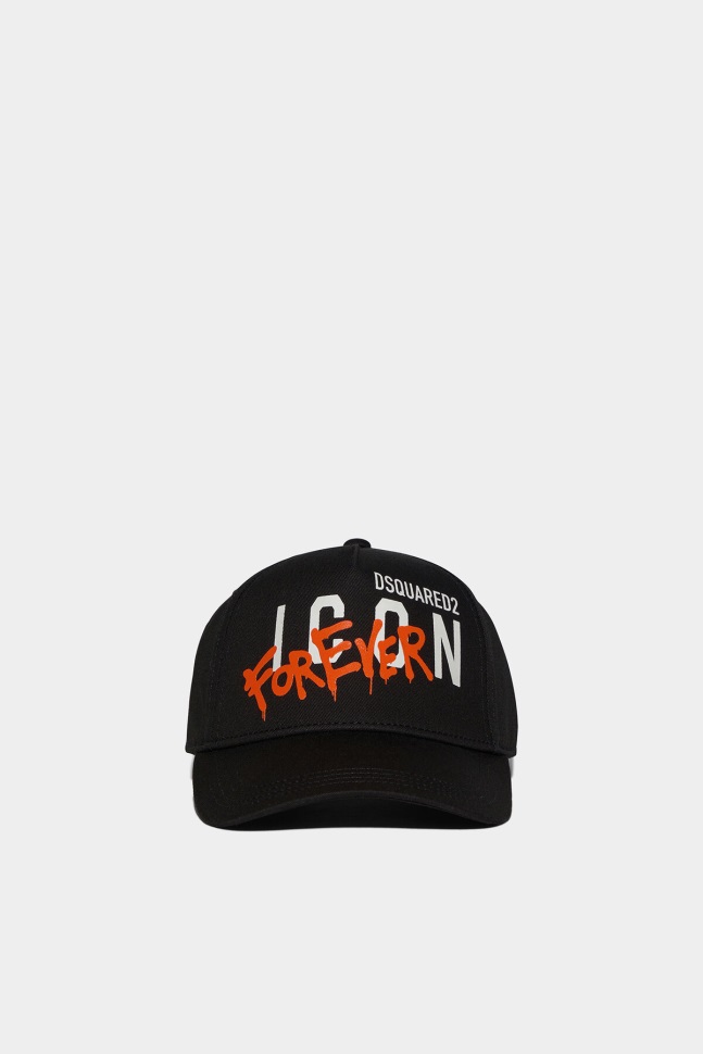 dsquared2_iconic_black_kids_baseball_cap_d2.jpg Dsquared2 Iconic BLACK Kids Baseball Cap D2 - Image 1