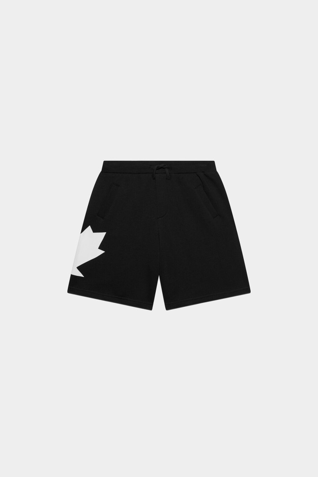 dsquared2_iconic_black_kids_sweatshorts.jpg Dsquared2 Iconic BLACK Kids Sweatshorts - Image 1