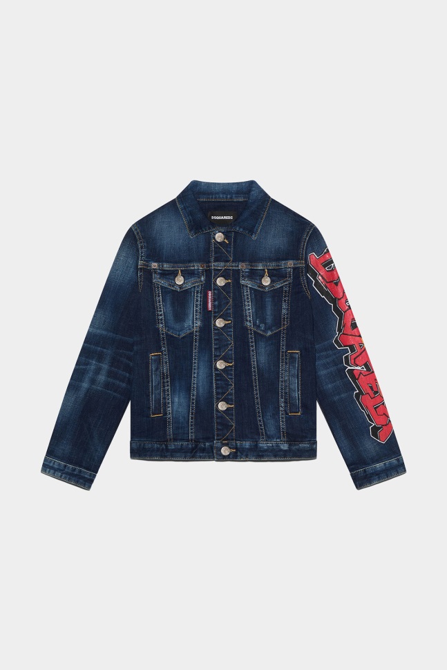dsquared2_iconic_blue_d2_kids_jacket.jpg Dsquared2 Iconic BLUE D2 Kids Jacket - Image 1
