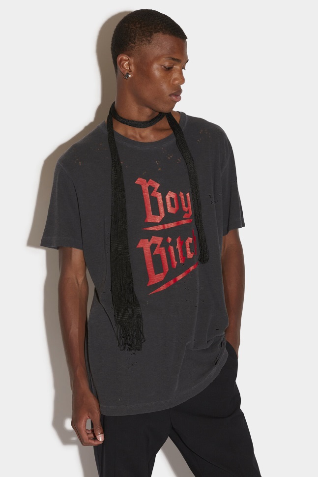 dsquared2_iconic_boybitch_destroy_t_shirt.jpg Dsquared2 Iconic Boybitch Destroy T-Shirt - Image 1