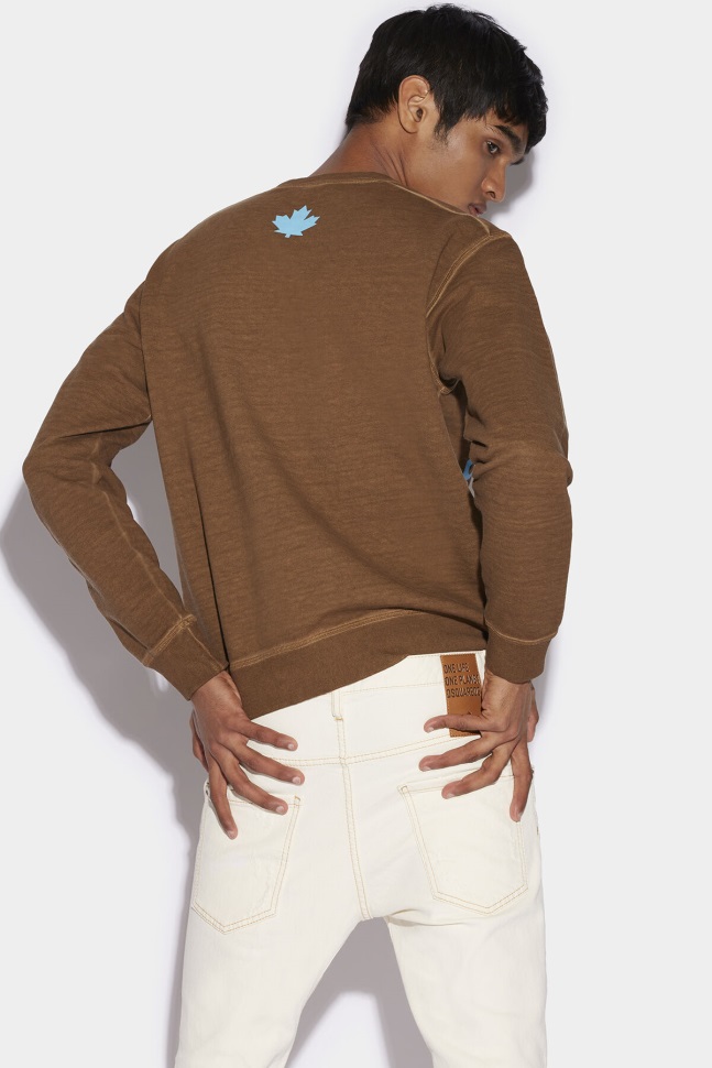 Dsquared2 Iconic Brown Tab Partially Organic Cotton Skater Jeans D2 IVORY - Image 4