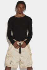 Dsquared2 Iconic Cargo Shorts BEIGE/NAVY BLUE - Image 3
