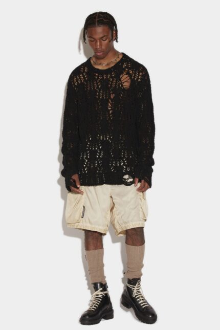 Dsquared2 Iconic Cargo Shorts BEIGE/NAVY BLUE