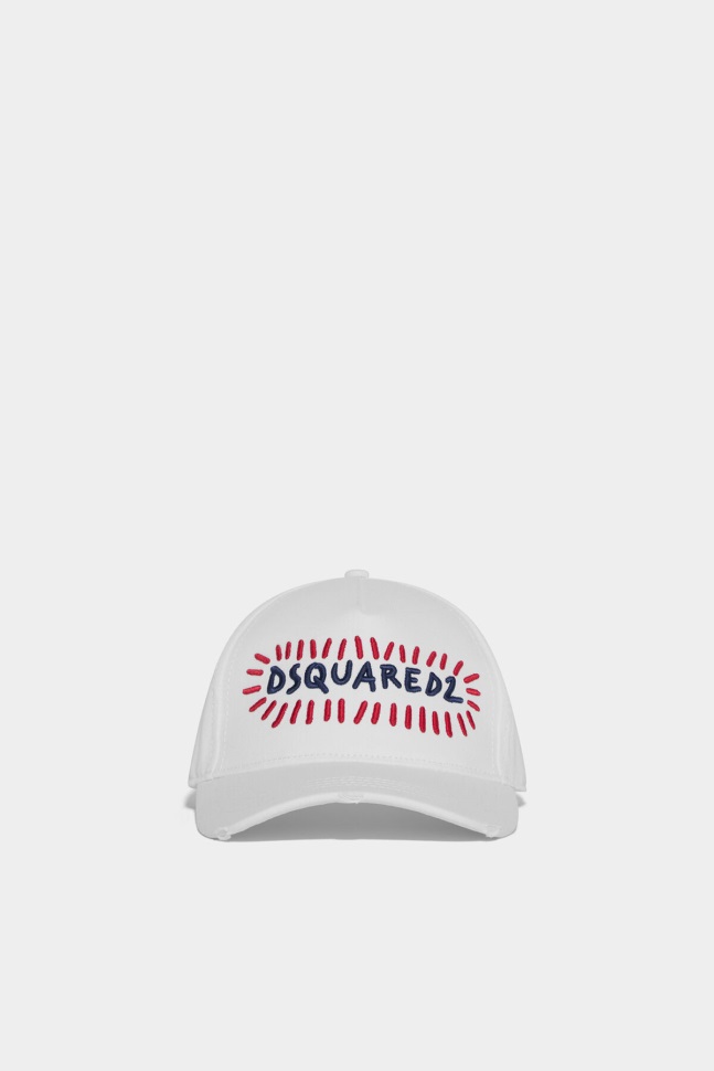 dsquared2_iconic_cartoon_baseball_cap_white.jpg Dsquared2 Iconic Cartoon Baseball Cap WHITE - Image 1