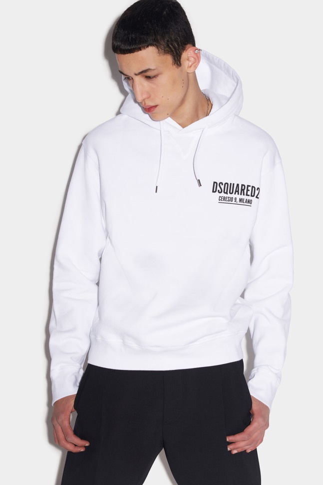 dsquared2_iconic_ceresio_9_cool_hoodie_white_black.jpg Dsquared2 Iconic Ceresio 9 Cool Hoodie WHITE/BLACK - Image 1