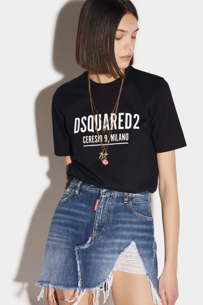 dsquared2_iconic_ceresio_9_renny_t_shirt_white_black.jpg Dsquared2 Iconic Ceresio 9 Renny T-Shirt WHITE/BLACK - Image 1
