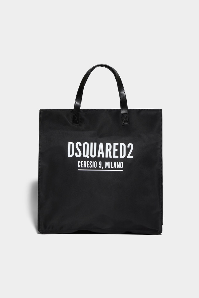 dsquared2_iconic_ceresio_9_shopping_bag_d2_black.jpg Dsquared2 Iconic Ceresio 9 Shopping Bag D2 BLACK - Image 1