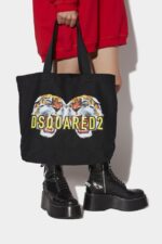 Dsquared2 Iconic Chinese NY Shopping Bag D2 BLACK