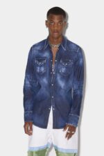 Dsquared2 Iconic Classic Western Shirt NAVY BLUE