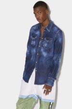 Dsquared2 Iconic Classic Western Shirt NAVY BLUE - Image 3