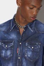 Dsquared2 Iconic Classic Western Shirt NAVY BLUE - Image 4