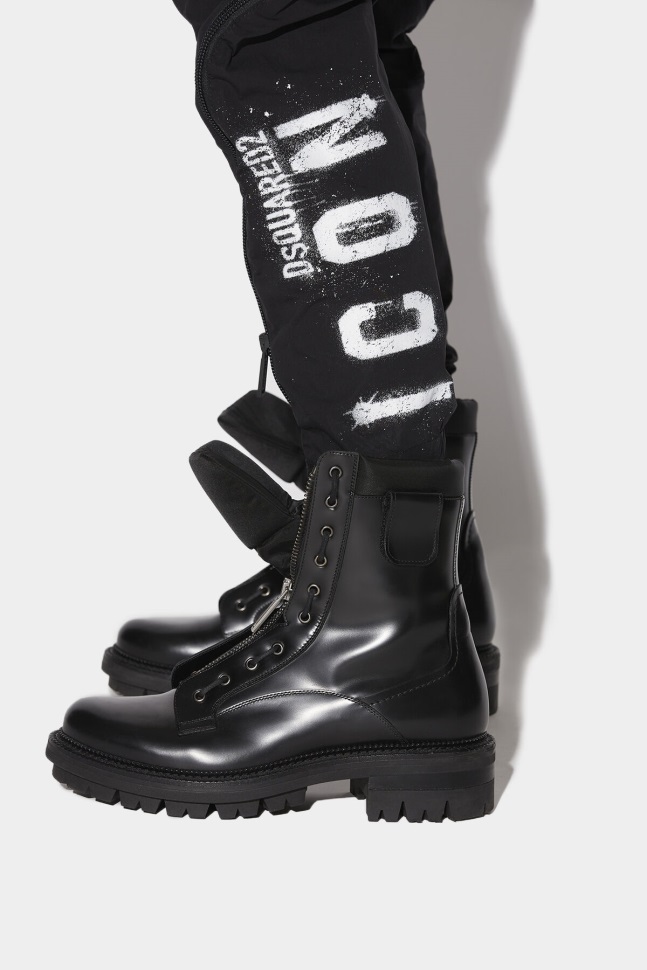 dsquared2_iconic_combat_ankle_boots.jpg Dsquared2 Iconic Combat Ankle Boots - Image 1