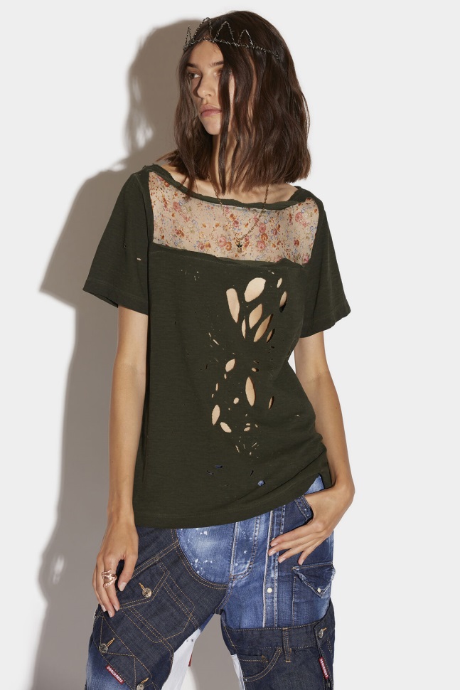 dsquared2_iconic_combo_destroy_t_shirt.jpg Dsquared2 Iconic Combo Destroy T-Shirt - Image 1