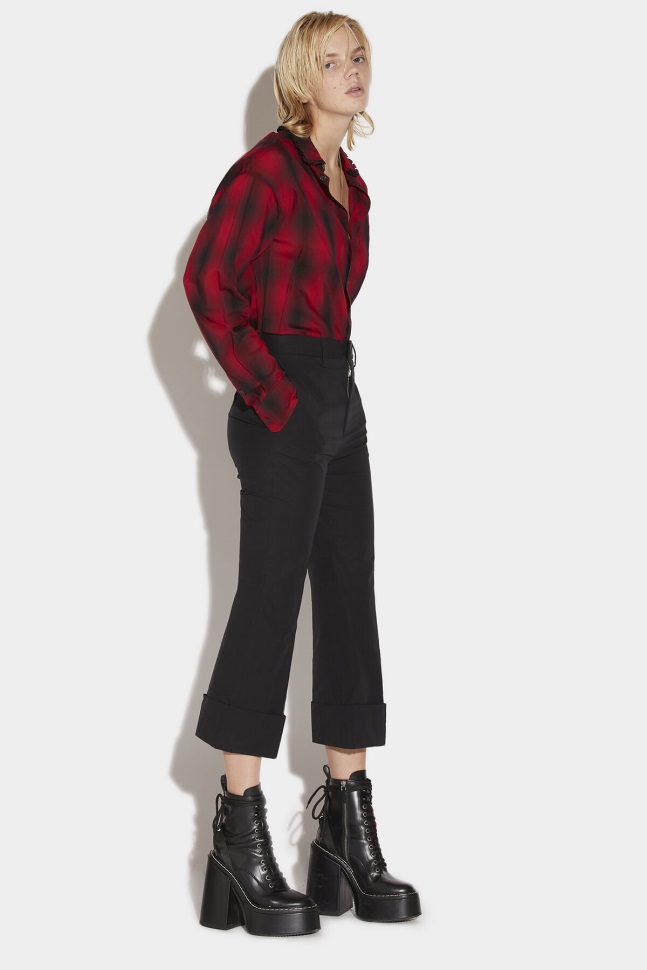 dsquared2_iconic_cuffed_bell_bottom_trousers_d2_black.jpg Dsquared2 Iconic Cuffed Bell Bottom Trousers D2 BLACK - Image 1