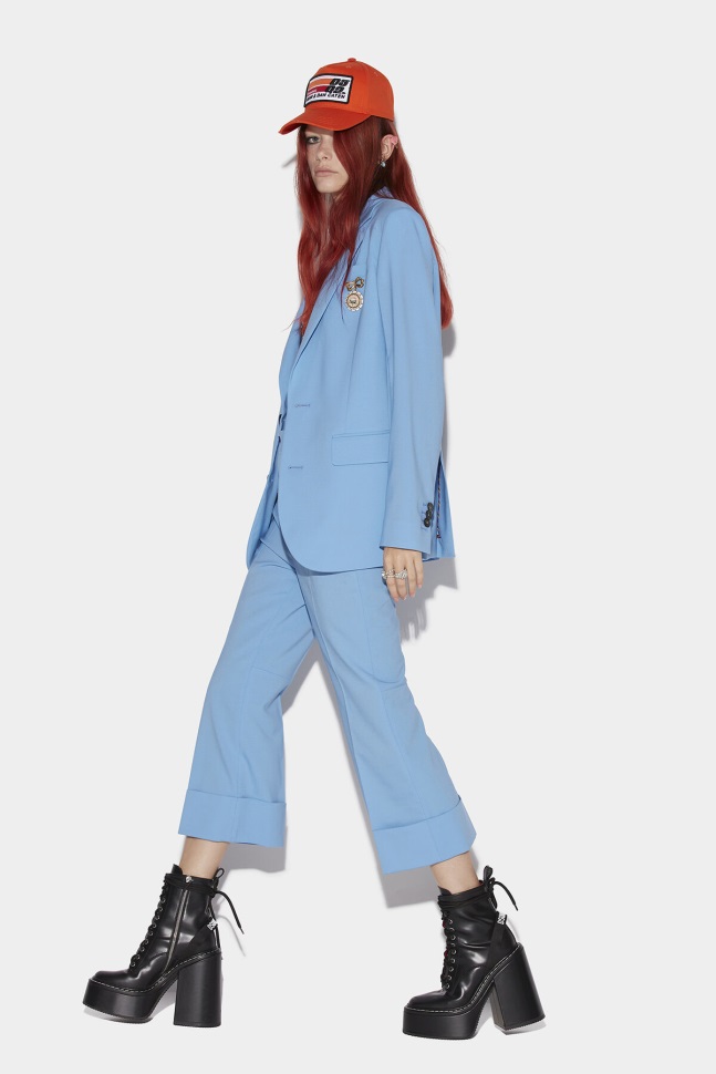 dsquared2_iconic_cuffed_bell_bottom_trousers_red_sky.jpg Dsquared2 Iconic Cuffed Bell Bottom Trousers RED/SKY - Image 1