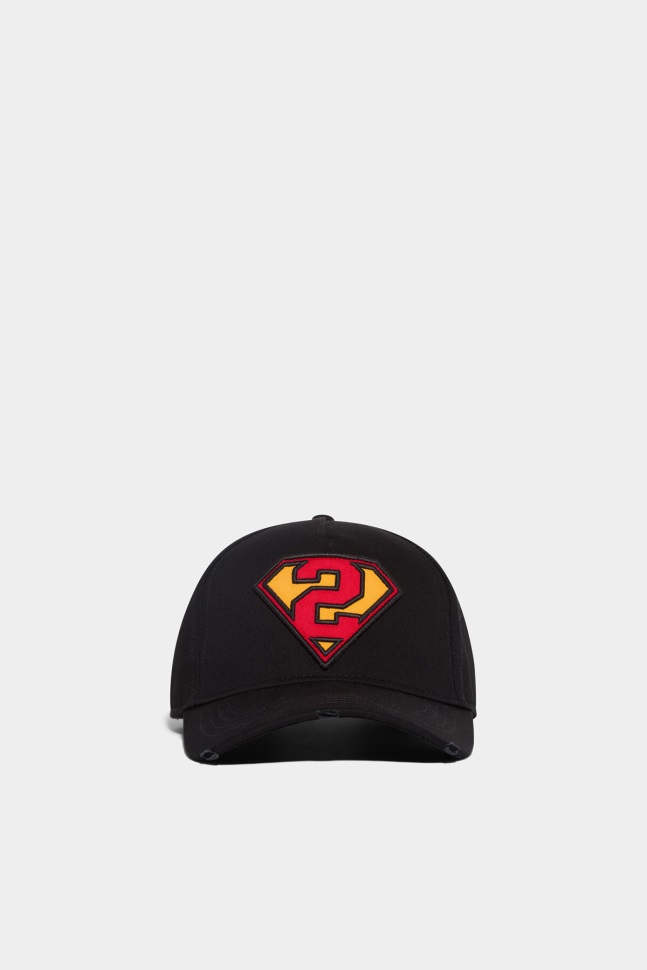 dsquared2_iconic_d2_baseball_cap_black.jpg Dsquared2 Iconic D2 Baseball Cap BLACK - Image 1