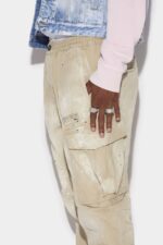 Dsquared2 Iconic D2 Inc. Cargo Trousers BEIGE/BLACK - Image 3