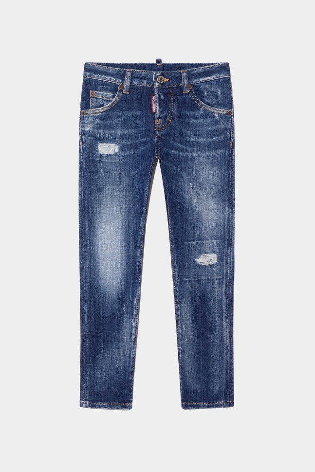 dsquared2_iconic_d2_kids_blue_denim_denim_jeans.jpg Dsquared2 Iconic D2 Kids BLUE DENIM Denim Jeans - Image 1