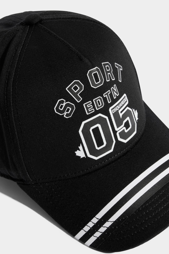 Dsquared2 Iconic D2 Kids Sport Edtn.05 Baseball Cap TANGO RED/BLACK - Image 5