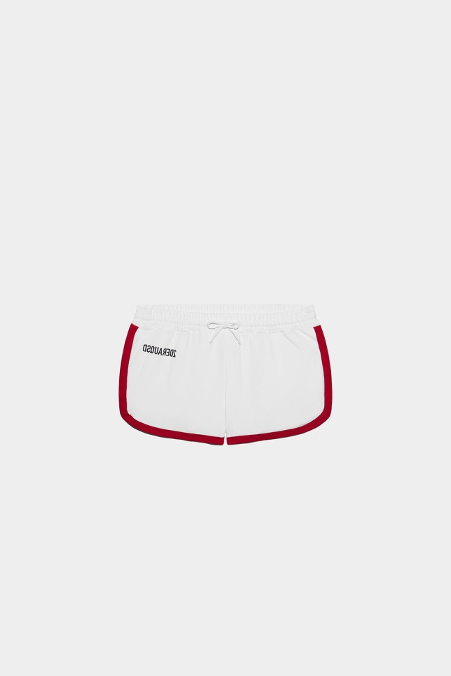 dsquared2_iconic_d2_kids_sweatshorts_camellia_rose_white.jpg Dsquared2 Iconic D2 Kids Sweatshorts CAMELLIA ROSE/WHITE - Image 1