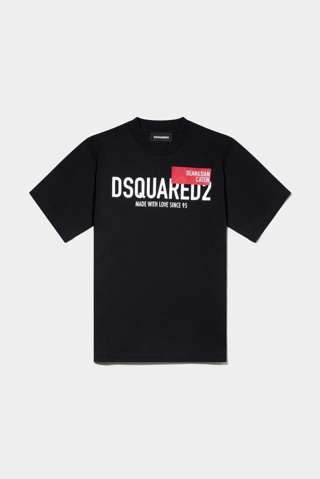 dsquared2_iconic_d2_kids_t_shirt_white_black.jpg Dsquared2 Iconic D2 Kids T-Shirt WHITE/BLACK - Image 1