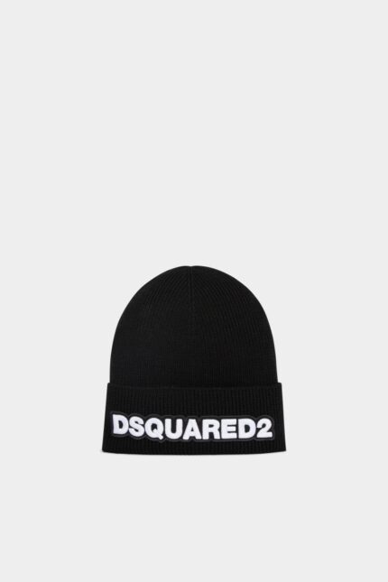 Dsquared2 Iconic D2 Logo Beanie BLACK