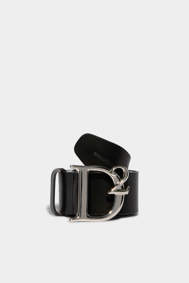 dsquared2_iconic_d2_statement_belt_black.jpg Dsquared2 Iconic D2 Statement Belt BLACK - Image 1